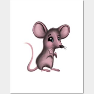 Cute Mouse Drawing Posters and Art